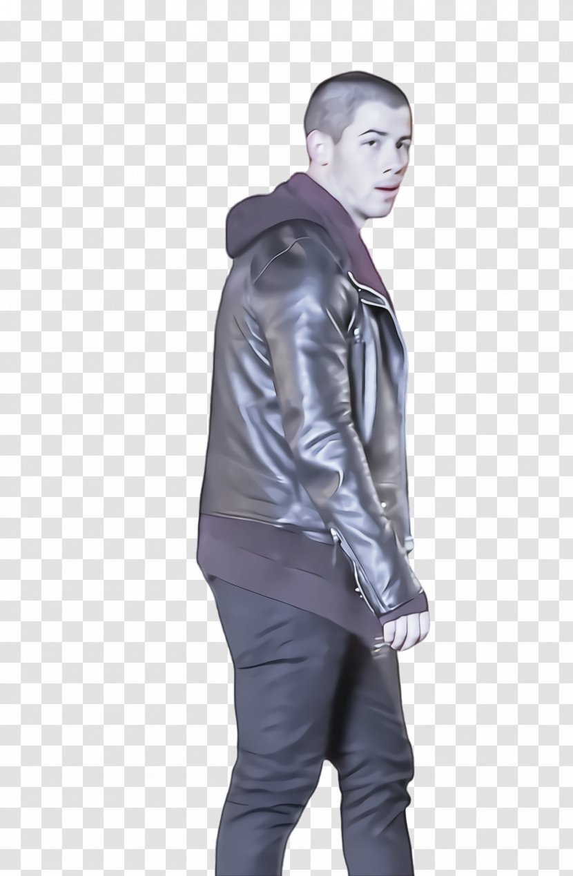 Clothing Leather Jacket Standing - Textile - Jeans Sleeve Transparent PNG