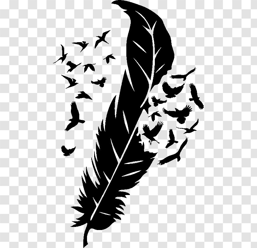 Bird Feather Abziehtattoo Henna Transparent PNG