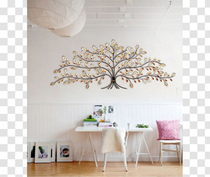 Tree Panneau Light Ornamental Plant Wall - Interior Design Services - Living Room Decor Transparent PNG