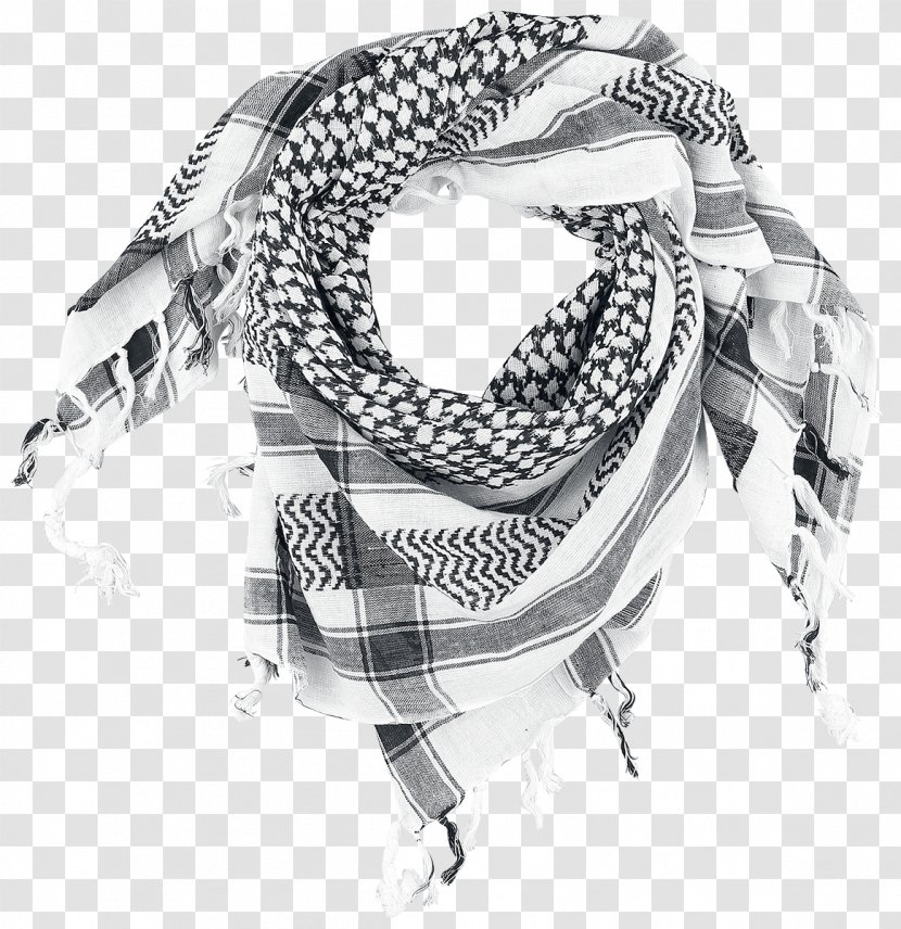 Headscarf Kerchief Keffiyeh Shawl - Fringe - Black Scarf Transparent PNG