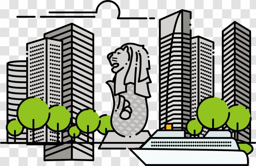 Singapore Architecture Merlion - Art - Under The Lines Transparent PNG