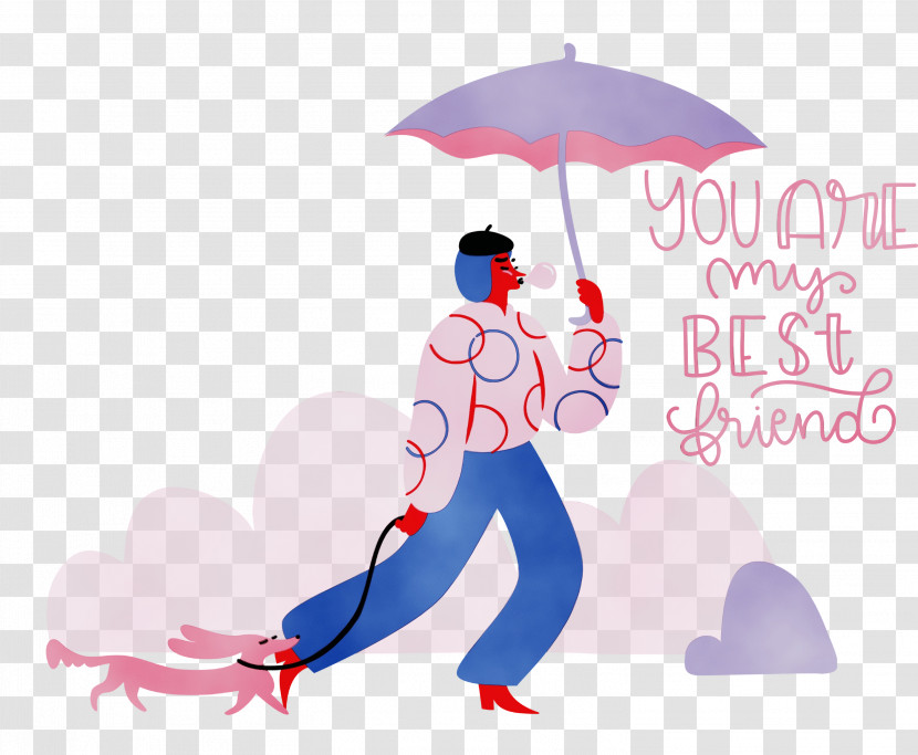 Cartoon Character Red Umbrella Happiness Transparent PNG