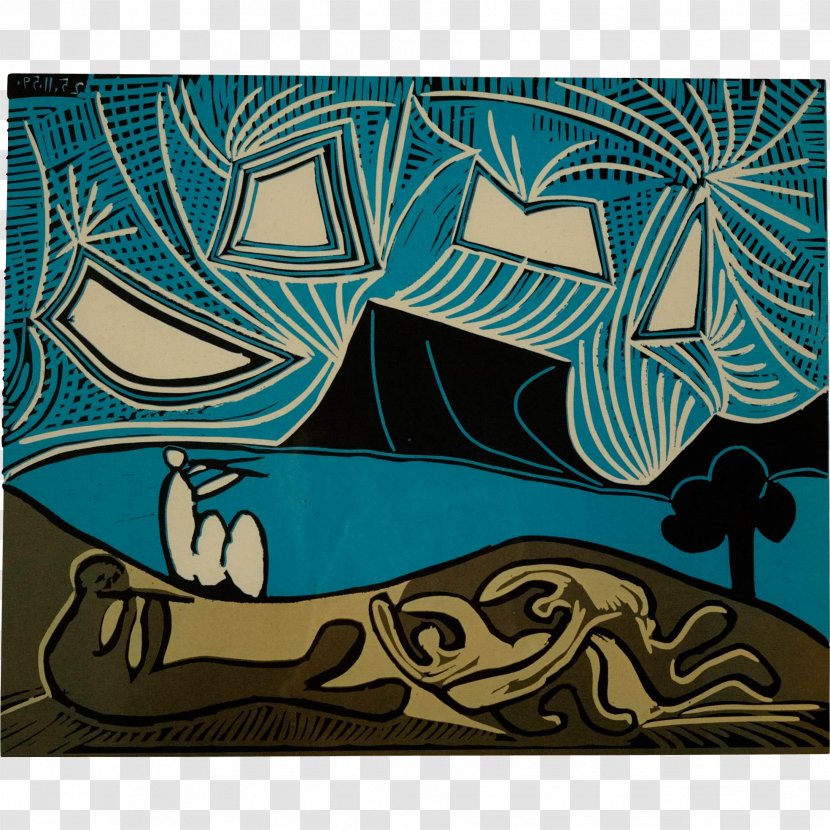 Musée Picasso Work Of Art Linocut Painting - Exhibition Transparent PNG