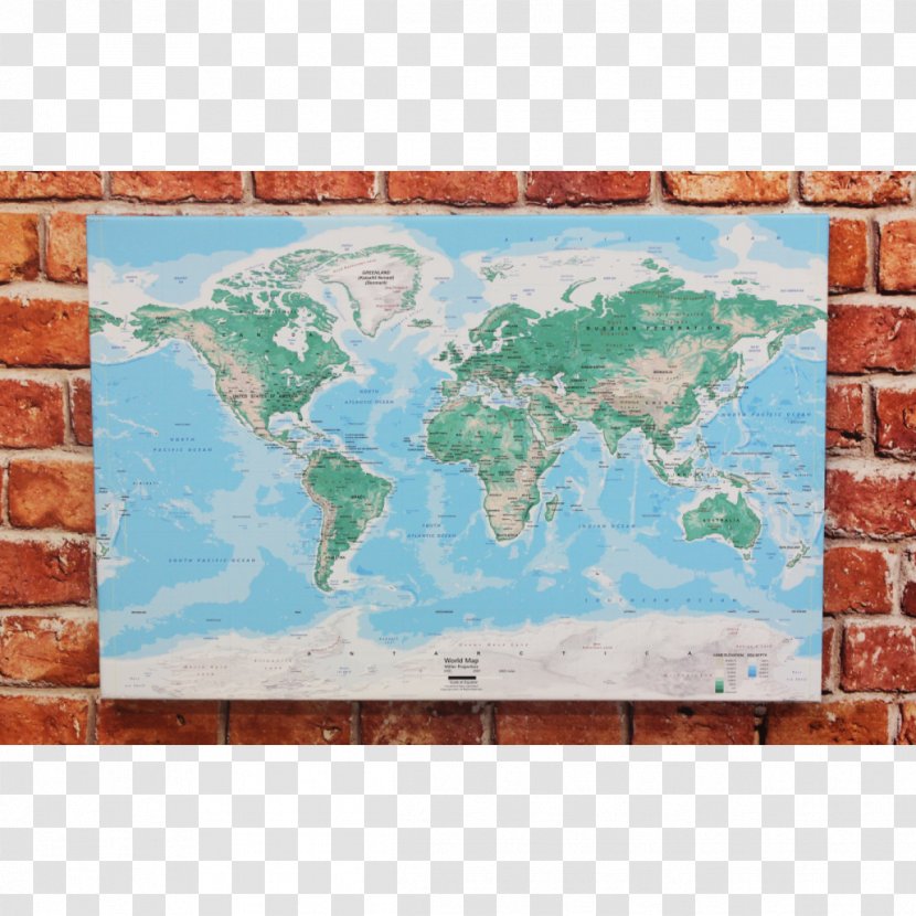 World Map Border Painting - Canvas Transparent PNG