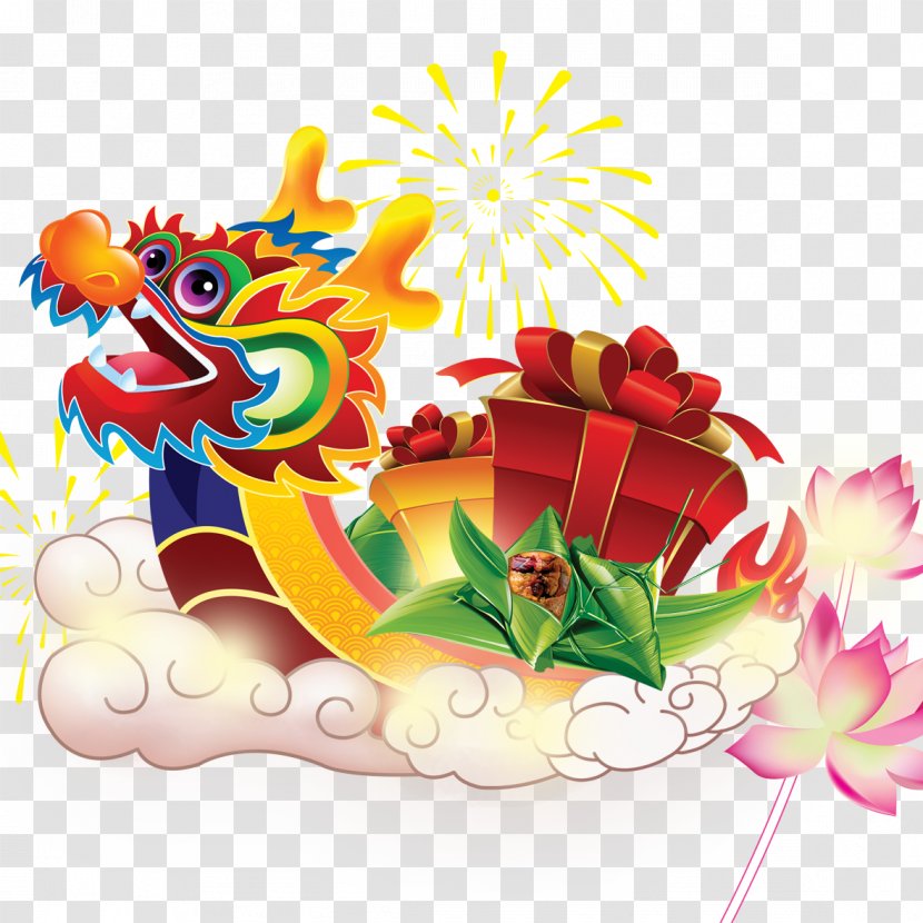 Zongzi Dragon Boat Festival Clip Art - Cartoon - Clouds Transparent PNG