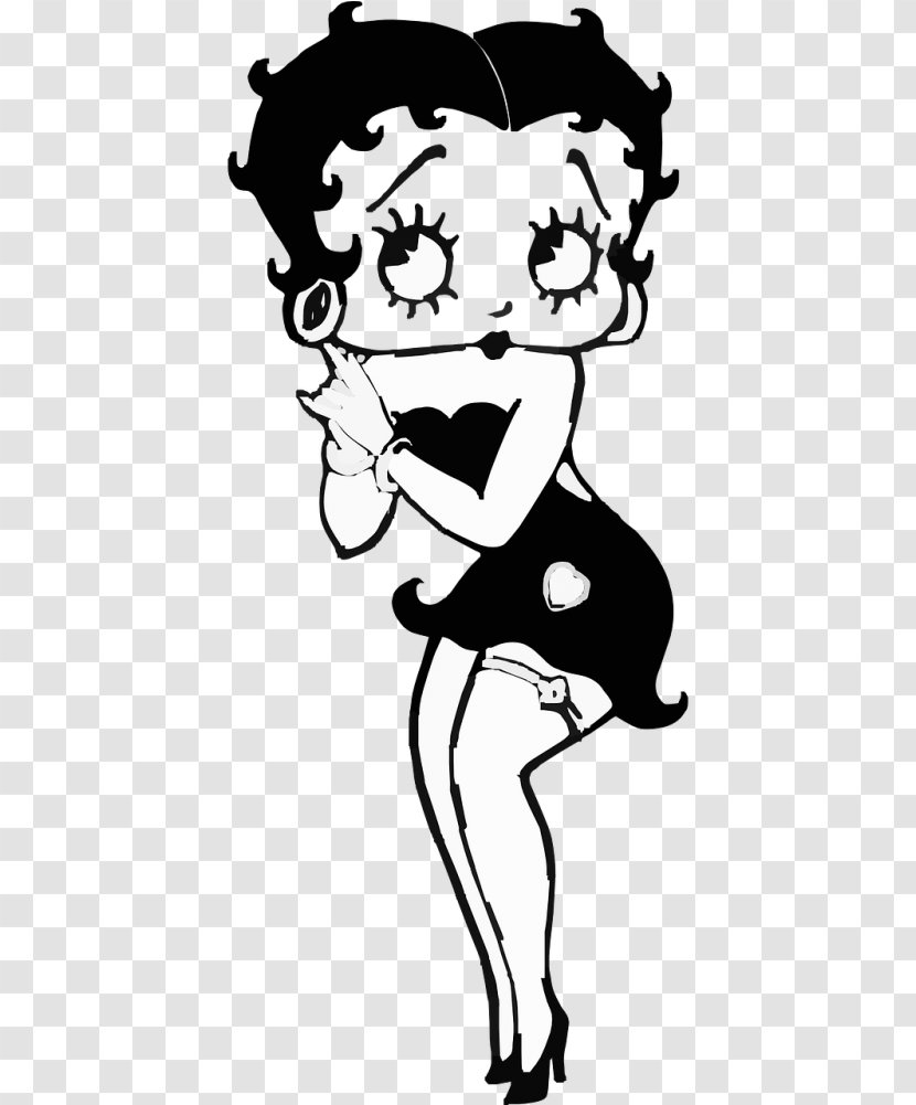 Betty Boop - Line Art - Blackandwhite Transparent PNG