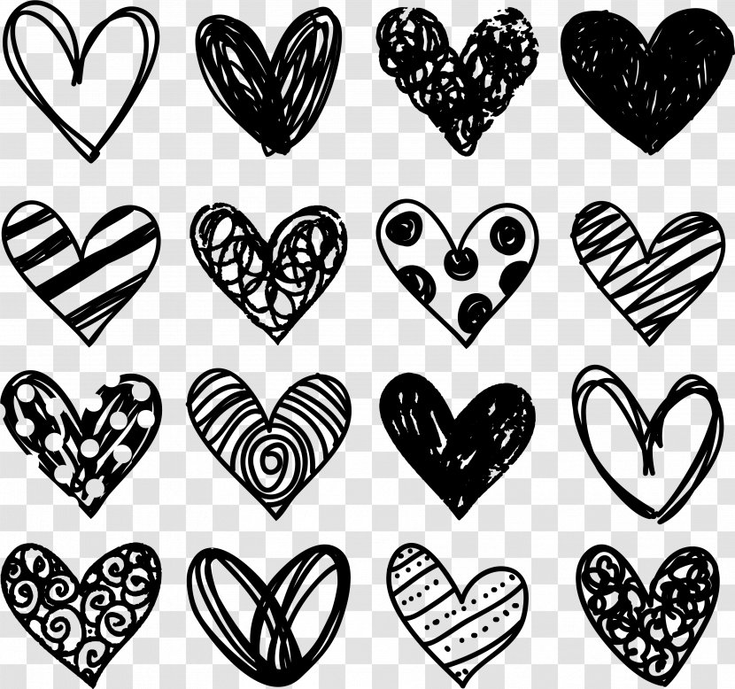 Valentine's Day - Valentines - Blackandwhite Transparent PNG