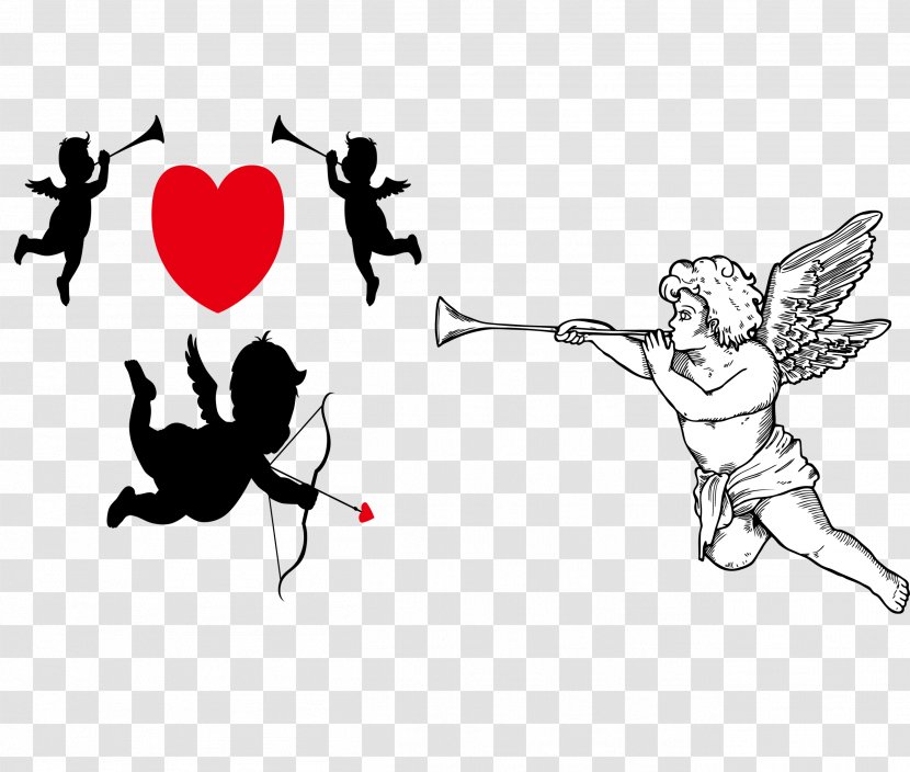 Cupid Clip Art - Silhouette - And Sculpture Transparent PNG