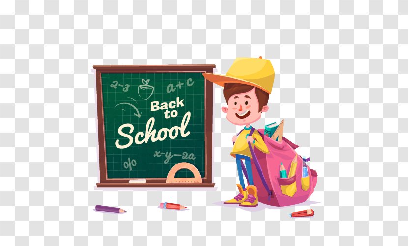 Student School Cartoon Illustration - Teacher - Students And Blackboard Transparent PNG