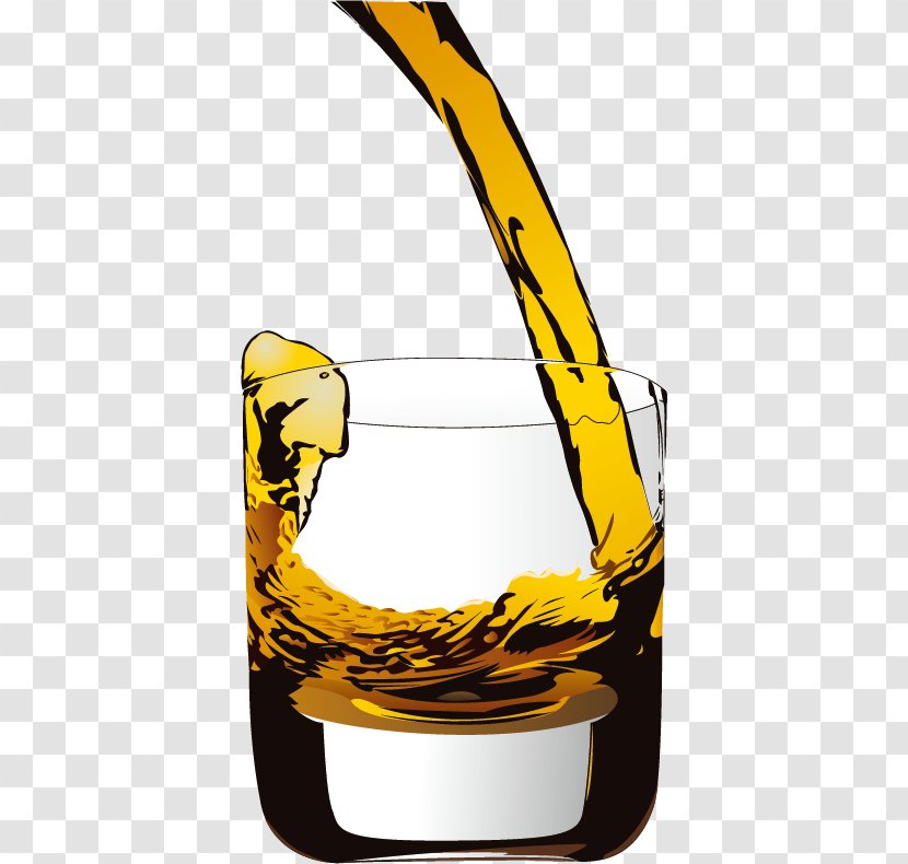 Whisky Cocktail Alcoholic Beverage Clip Art - Cup - Vector Poured Glass Of Wine Transparent PNG