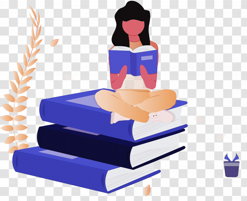 Girl Book Reading Transparent PNG