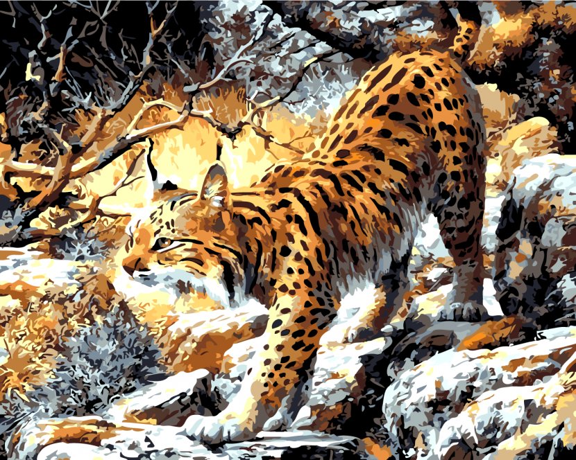 Bobcat Iberian Lynx An Autumn Gentleman Artist Painting - Fauna Transparent PNG