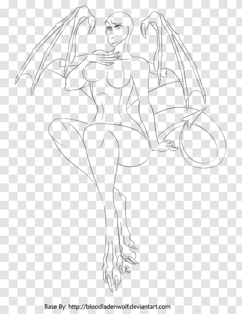 Sketch Dragon Drawing Line Art Female - Silhouette Transparent PNG
