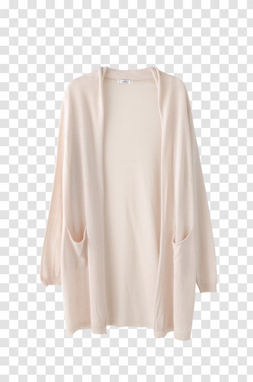 Cardigan Sleeve Neck Clothes Hanger Clothing - Beige - Sweater Transparent PNG