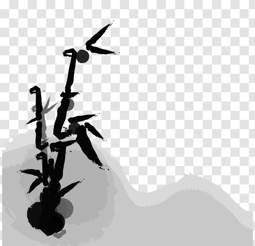 China Chinese Calligraphy Desktop Wallpaper - Ink Painting Style Bamboo Transparent PNG
