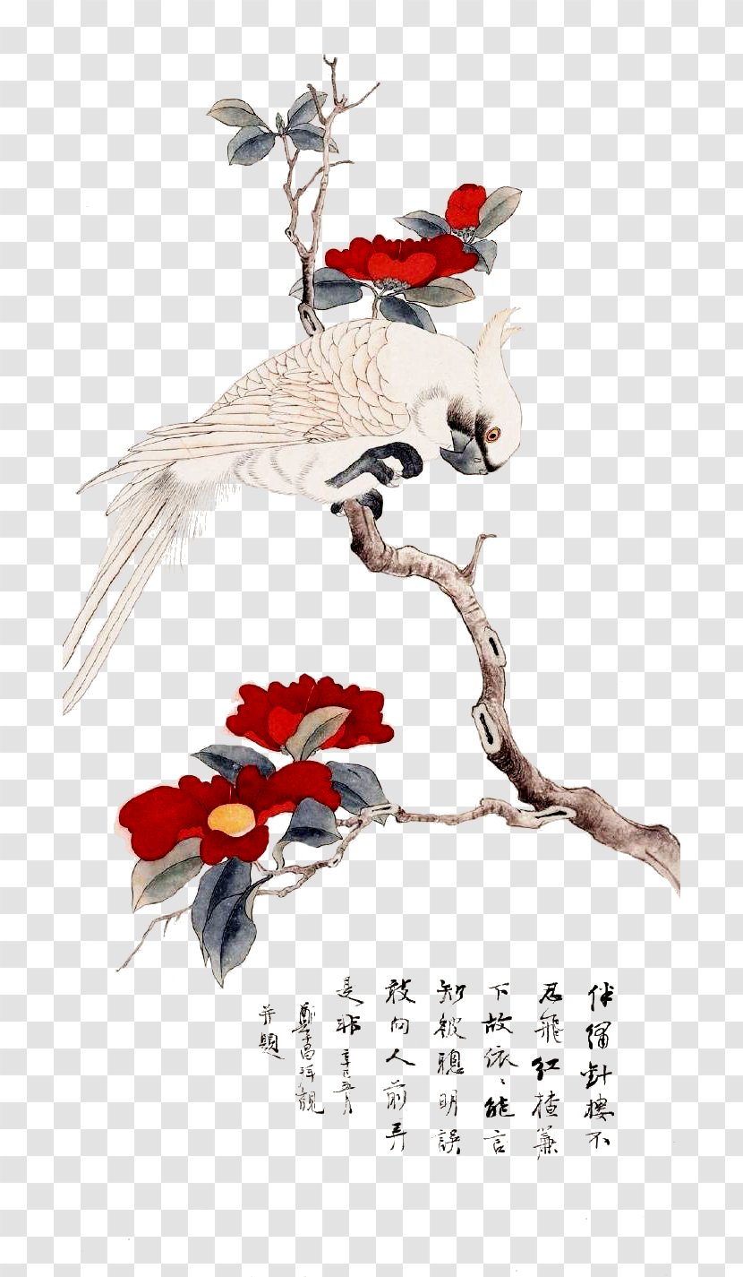 Bird-and-flower Painting Chinese Painter Illustration - Heart - Lifelike Painted Bird Transparent PNG