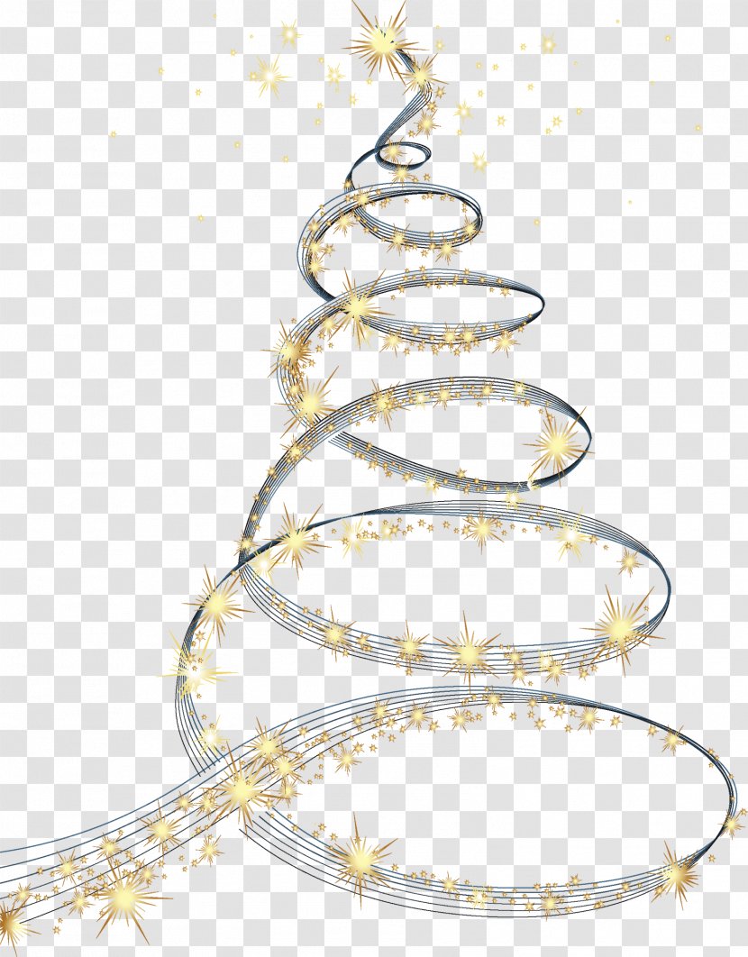 Christmas Tree Clip Art - Body Jewelry - Glitter Gold Transparent PNG