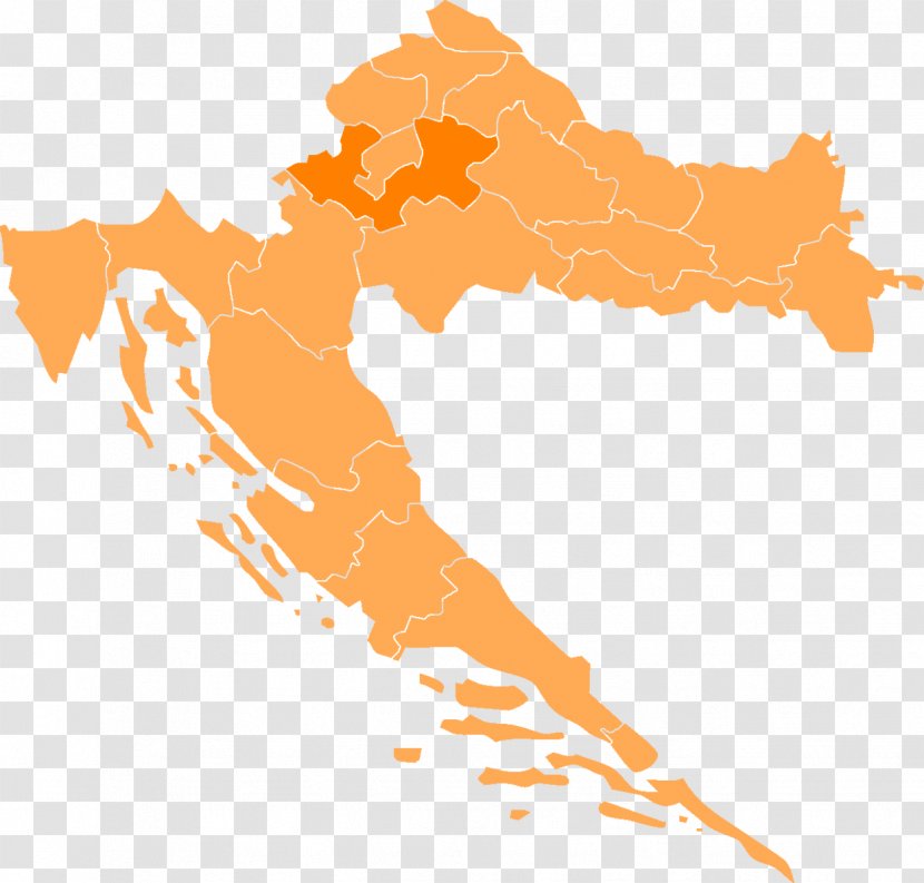 Osijek-Baranja County Counties Of Croatia Slavonia Brod-Posavina Međimurje - Orange - Baranya Transparent PNG