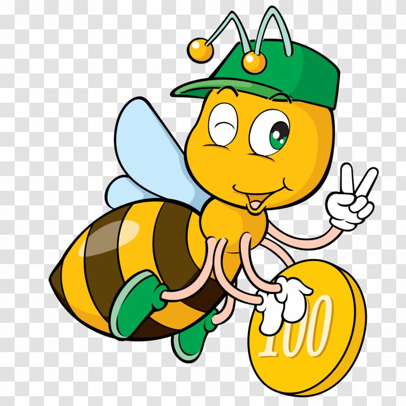 Bee Insect Drawing Cartoon - Artwork Transparent PNG