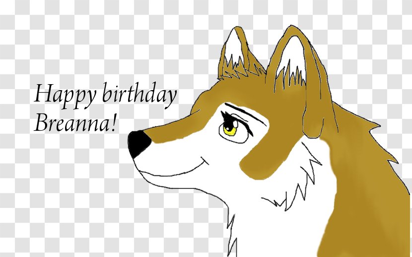 Happy Birthday Breanna Whiskers Dog Illustration - Cartoon - Spirit Wolf Backgrounds Transparent PNG