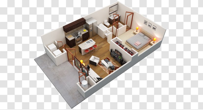 House Floor Plan Apartment - 3d Transparent PNG