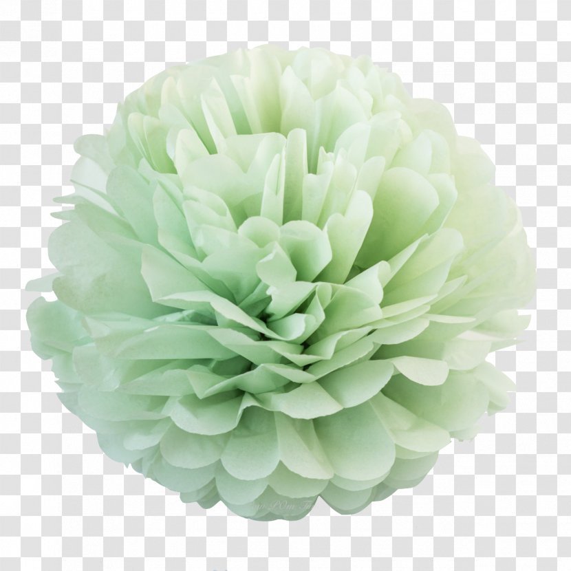 Paper Pom-pom Flower Green Pastel - Birthday Transparent PNG