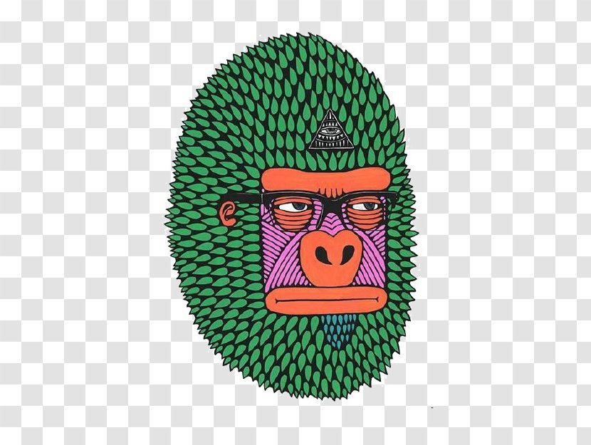 Street Art Colouring Book The Hipster Coloring Graffiti For Adults - Child - Green Gorilla Head Transparent PNG
