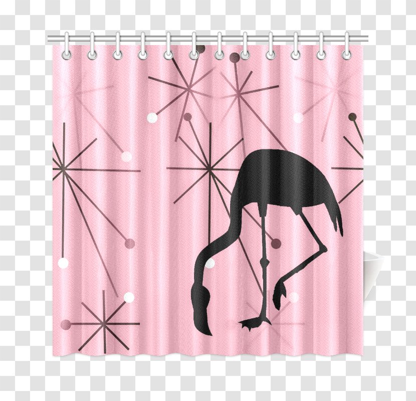 Curtain Textile Interior Design Services Mid-century Modern - Pink Transparent PNG