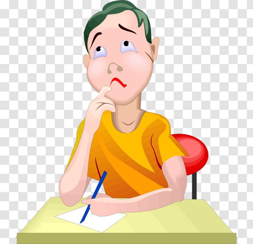 Child Thought Drawing Illustration - Watercolor - Thinking Boy Transparent PNG