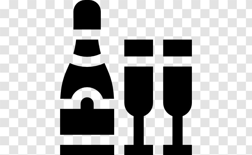 Champagne Alcoholic Drink Rum Clip Art - Monochrome Transparent PNG