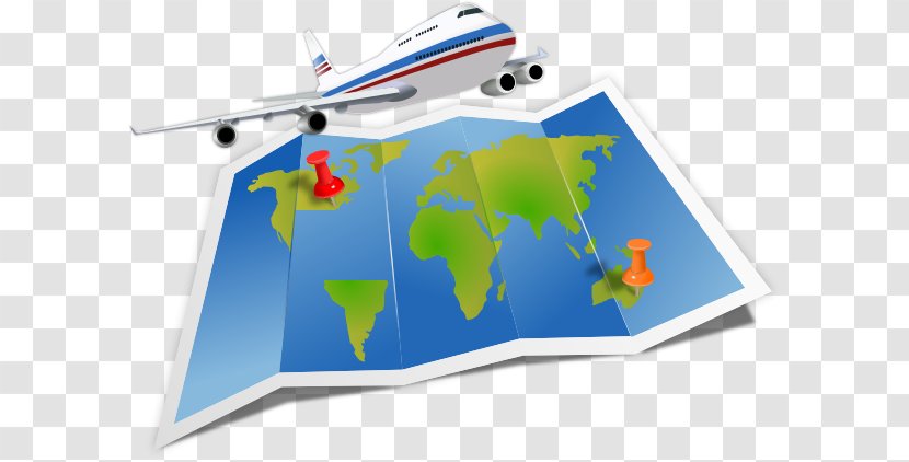 Globe Air Travel Map Clip Art - Travelers Cliparts Transparent PNG