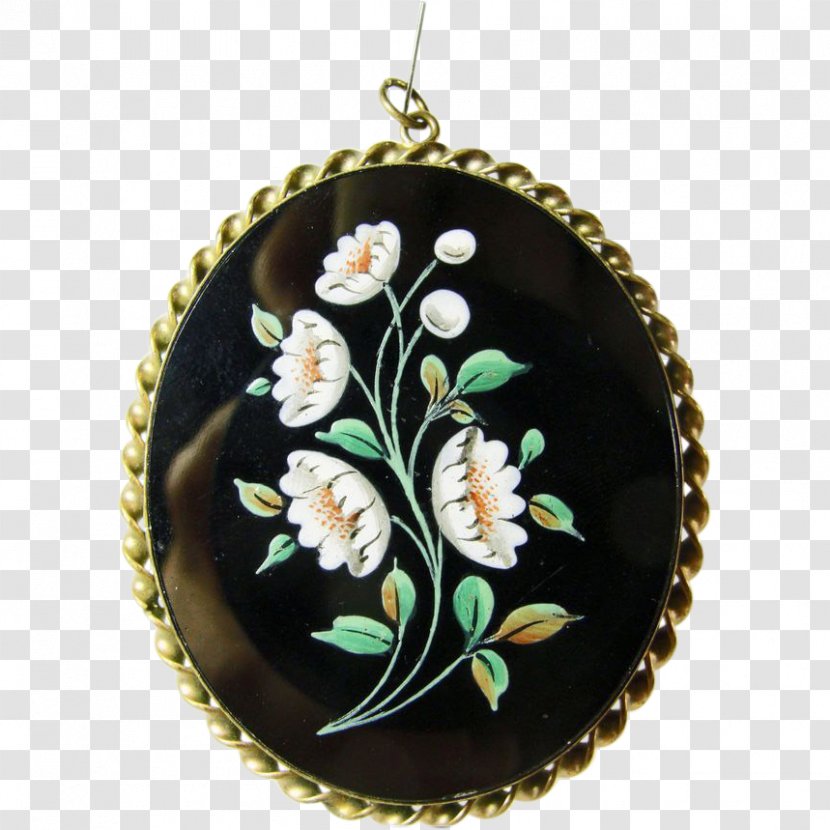 Locket - Pendant - Hand-painted Flowers Transparent PNG