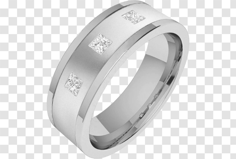 Wedding Ring Diamond Cut Princess - Engagement - Mens Flat Material Transparent PNG