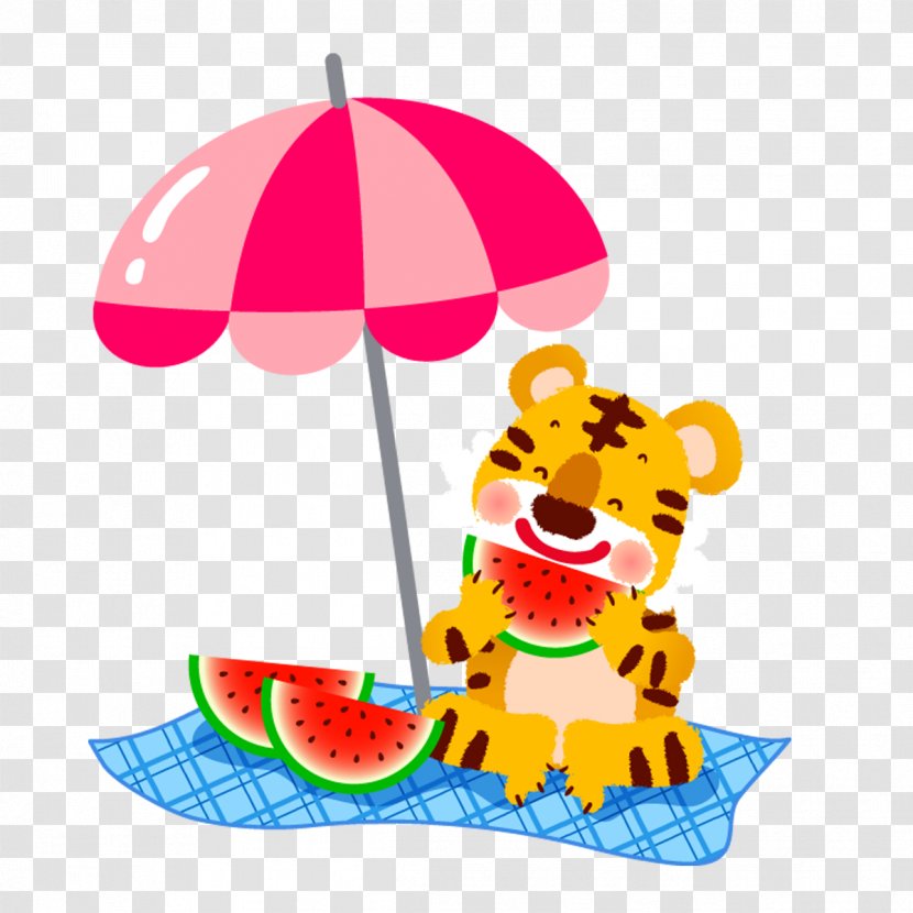 Tiger Watermelon Vector Graphics Euclidean - Umbrella - Anguria Cartoon Transparent PNG