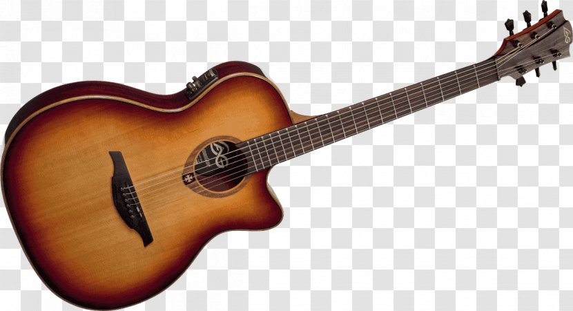 Lag Acoustic-electric Guitar Acoustic - Flower - Folk Transparent PNG