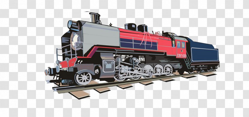 Train Engine Locomotive Machine Rolling Stock - Creative Cartoon Transparent PNG