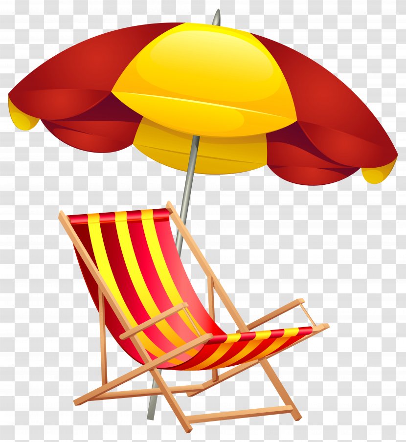 Beach Umbrella Clip Art - Yellow - Chair Cliparts Transparent PNG