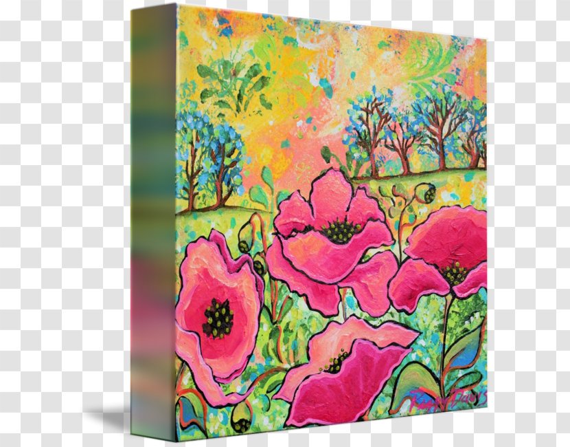 Painting Floral Design Acrylic Paint Modern Art Transparent PNG