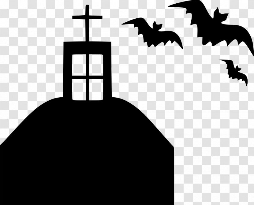 Vector Graphics Manor House Haunted - Black And White Transparent PNG
