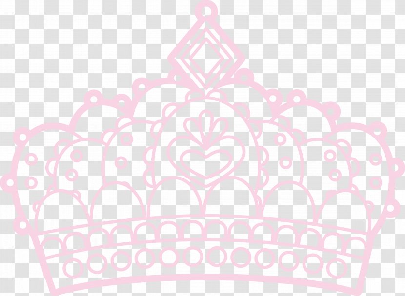 Pink Pattern - Heart - Crown Vector Transparent PNG
