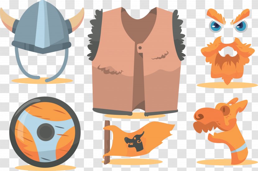 Euclidean Vector Viking - Orange - Warrior Equipment Transparent PNG