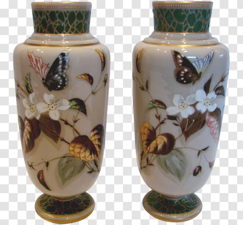 Vase Artifact - Hand-painted Butterfly Transparent PNG