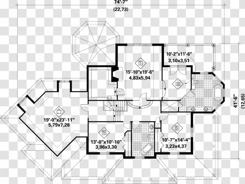 Floor Plan Technical Drawing - Text - European Style Square Transparent PNG