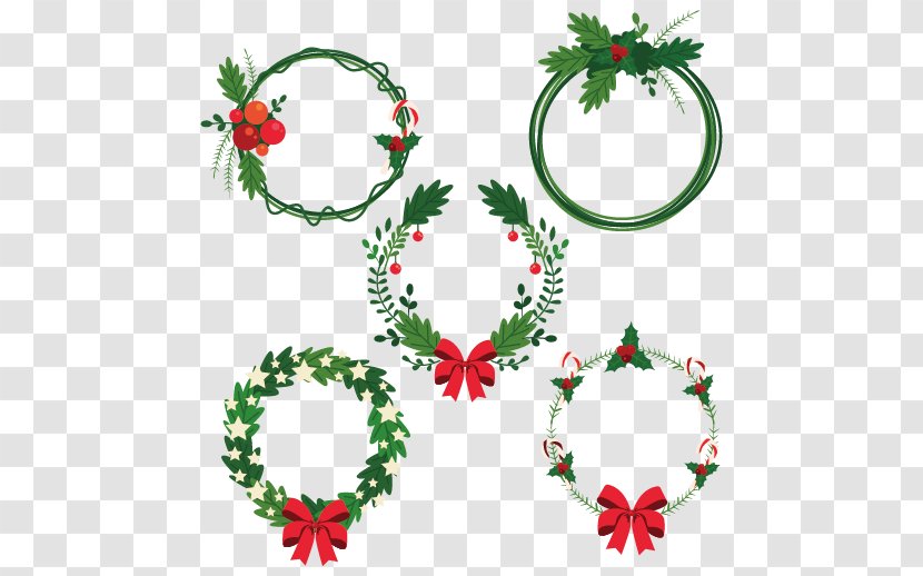 Christmas Tree Advent Wreath Garland - Pattern - Gift Element Vector Transparent PNG