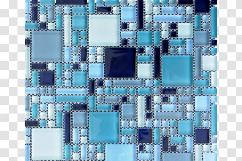 Mosaic Glass Blue Stone Tile - Plaster Transparent PNG