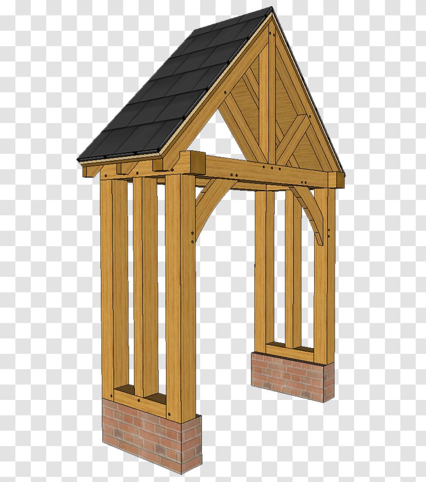 Framing Porch Roof Post Oak Shed - Aframe - Wooden Truss Transparent PNG