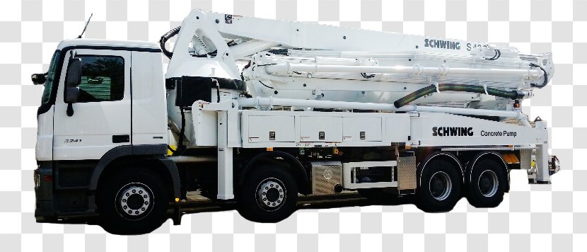 Concrete Pump Machine Schwing - Light Commercial Vehicle - Truck Transparent PNG