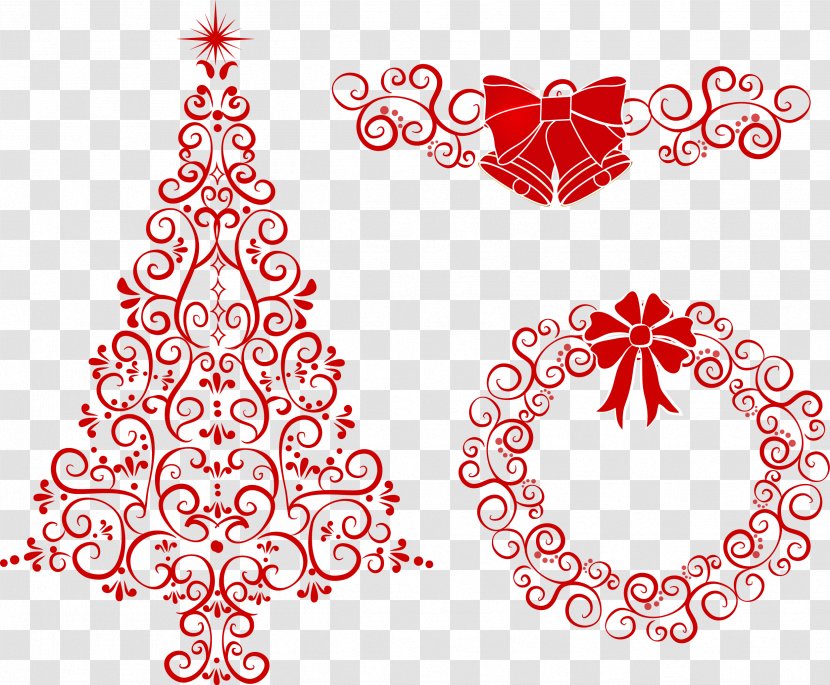 Christmas Decoration Wreath - Gift - Vector Pattern Transparent PNG