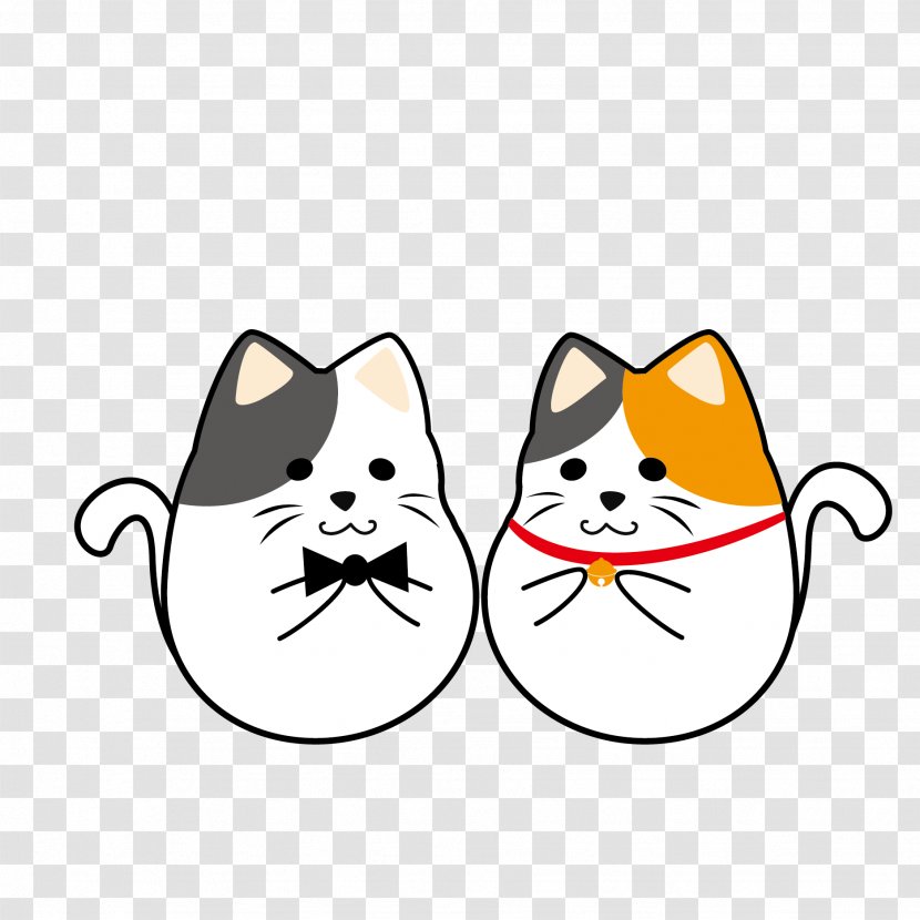 Cats Whiskers Illustration - Vector Cartoon Pair Of Transparent PNG