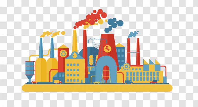 Factory Building Flat Design Clip Art - Thermal Power Station Transparent PNG